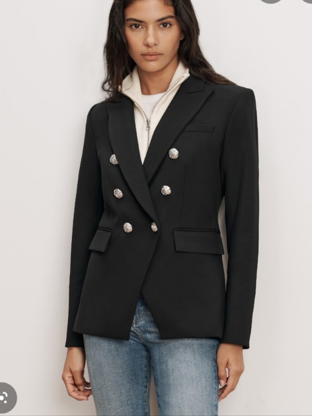 Veronica Beard Miller Dickey Jacket Blazer Black/Silver